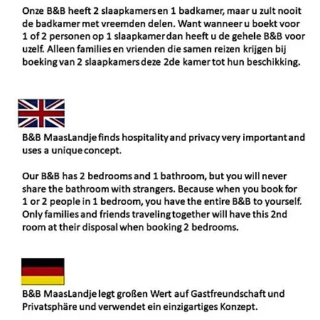 ベッド・アンド・ブレックファスト Maaslandje Wijk en Aalburg